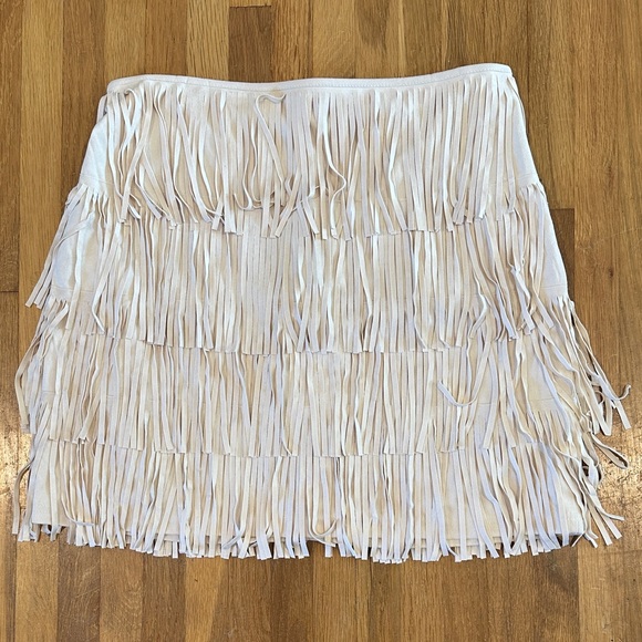 SHEIN Dresses & Skirts - SHEIN | Women’s Fringe Cream Skirt